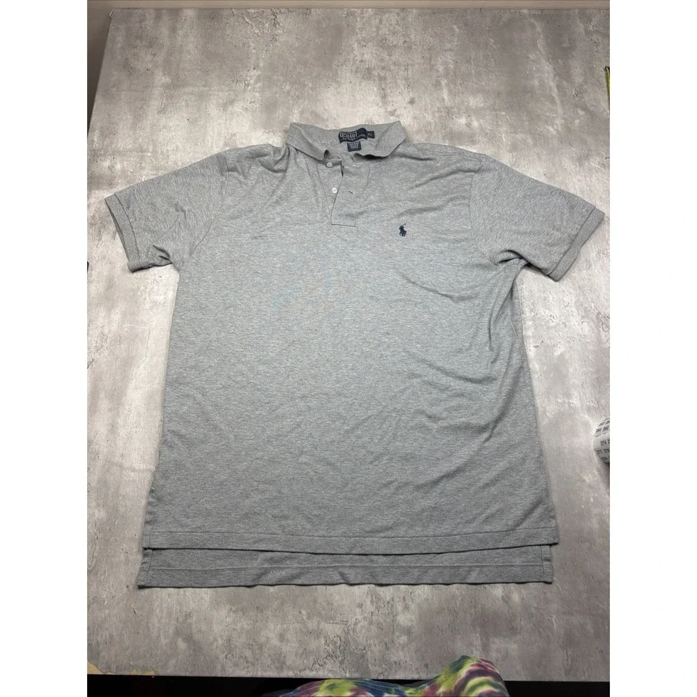 Vintage Polo Ralph Lauren Mens Polo XL Gray Soft Touch Cotton Short Sleeve Shirt